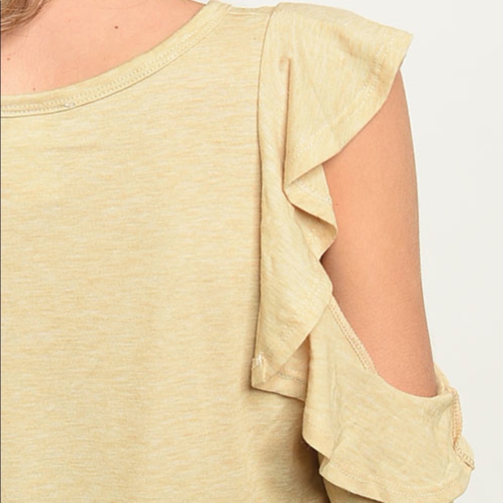 💕 Tan Cold Shoulder Top - Picture 5 of 5